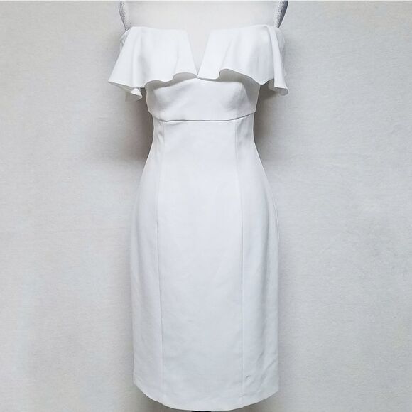VINCE Camuto White Off-the-Shoulder Midi Dress - Picture 6 of 16